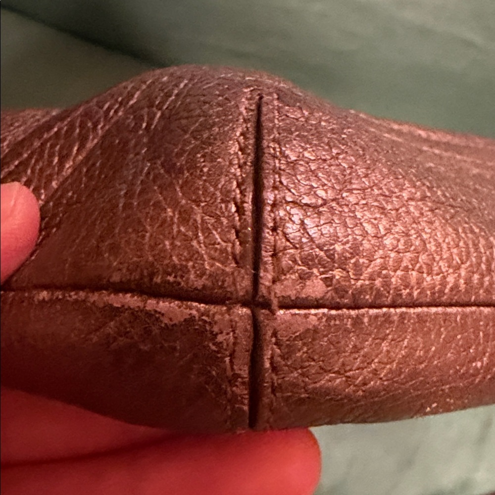 Coach Brown Pebbled Leather Shoulder Bag with Chain Trim - Picture 8 of 11